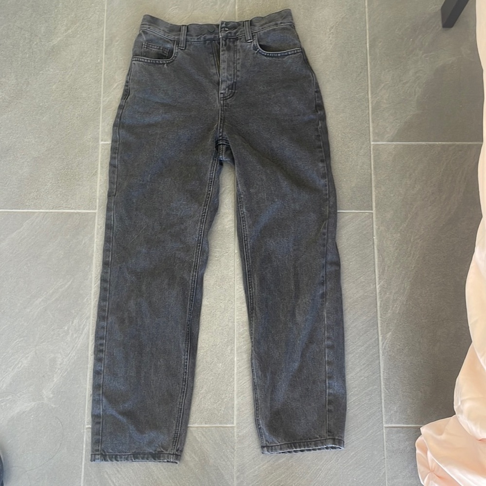 Oak + fort black wash denim high rise jeans 27